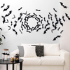 Halloween Bats Decoration, 4 Different Sizes Realistic PVC Black 3D Scary Bat Sticker