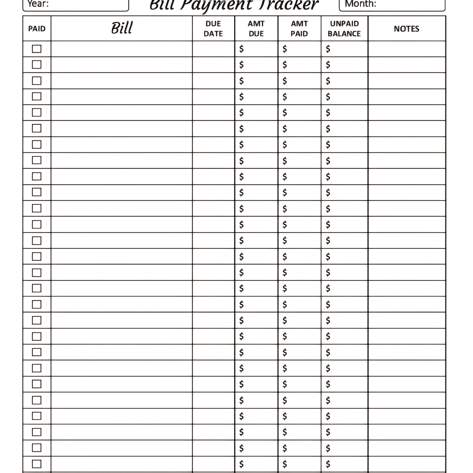 Monthly Spiral-Bound Notebook - Bill Tracker & Budget Planner with Payment Checklist for Adults