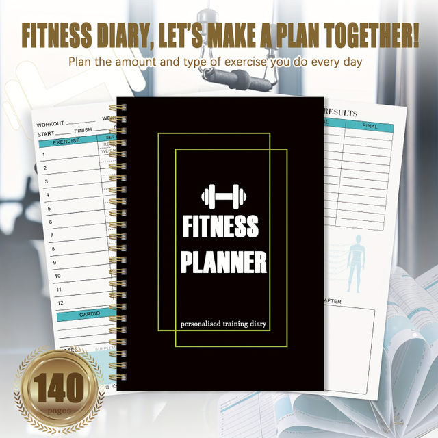 Exercise Log Book with Calendar Nutrition & Progress Tracker Fitness Workout Journal and Planner for Men and Women