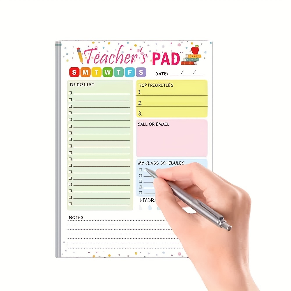 Teacher's Daily Planner Pad - Ultimate Weekly Organizer with Top Priorities To-Do List Notes Section