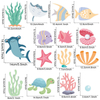 Cartoon Ocean Animals Wall Decals Peel and Stick Under The Sea Kids Room & Nursery Decor
