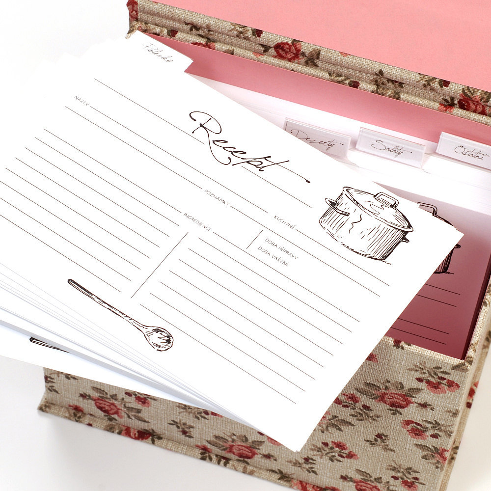 Custom Blank Food Paper Recipe Box with Cards And Dividers 4*6 Inch Recipe Cards