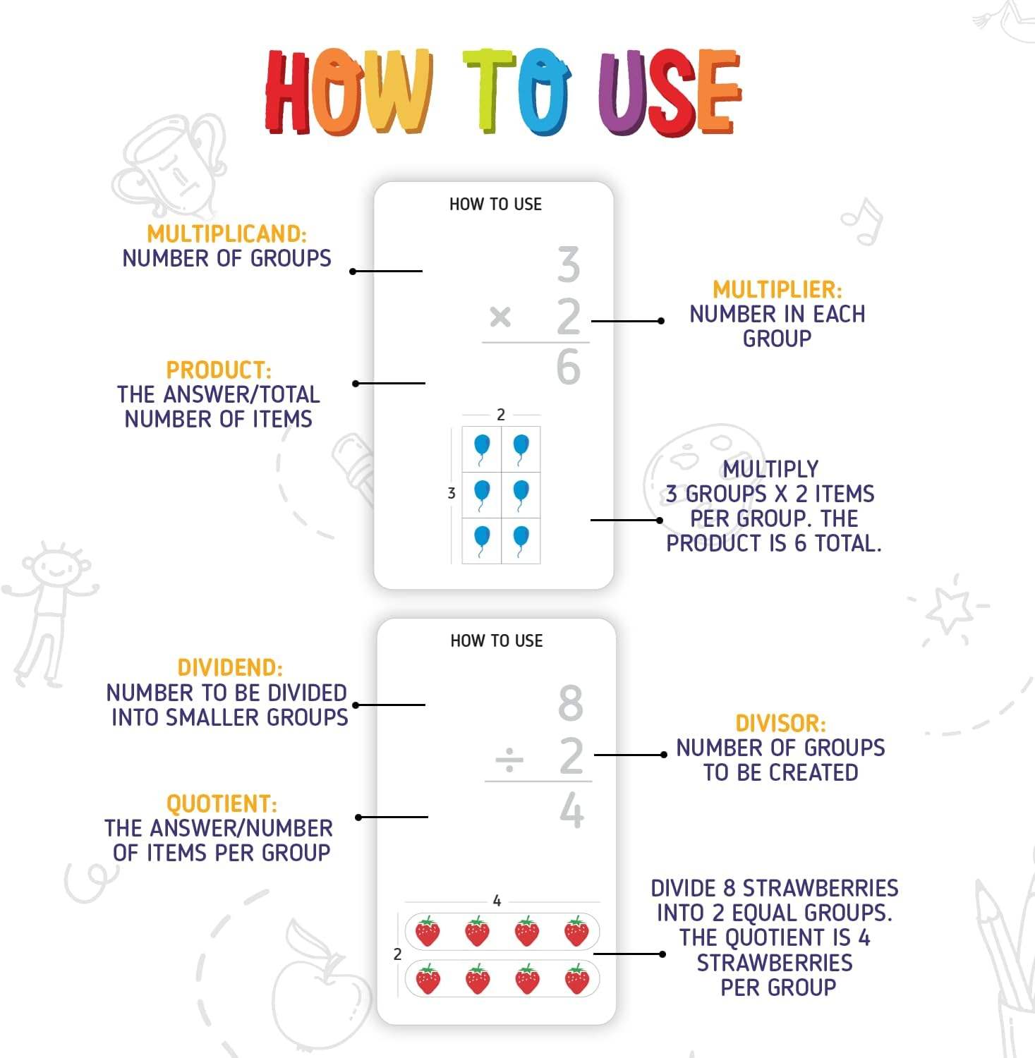 Multiplication And Division Flash Cards for Toddlers Preschool Kids Educational Flash Card
