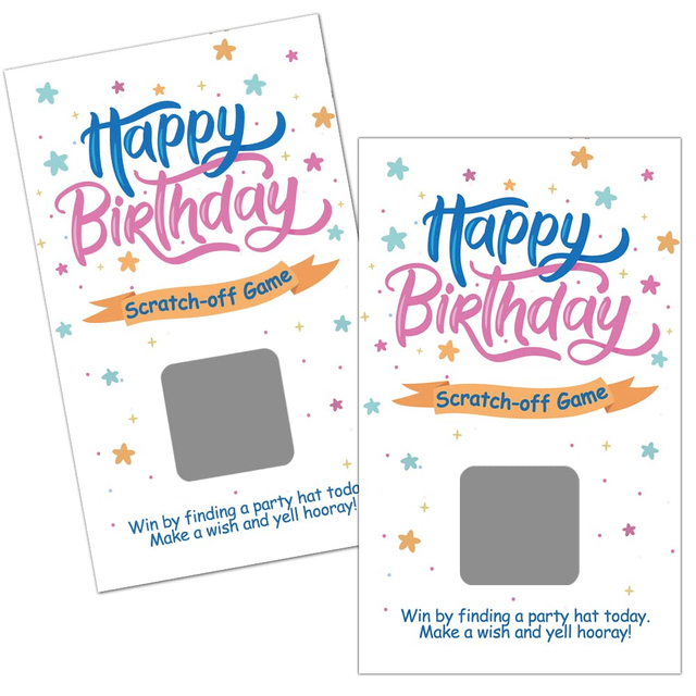 Adult Happy Birthday Day Party Game Scratch Off Cards, Christmas Birthday Holiday Special Event Raffle Tickets Drawing