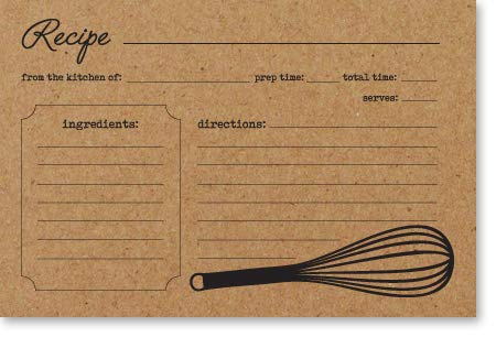Double Sided Kraft Recipe Cards 4x6 50 Count