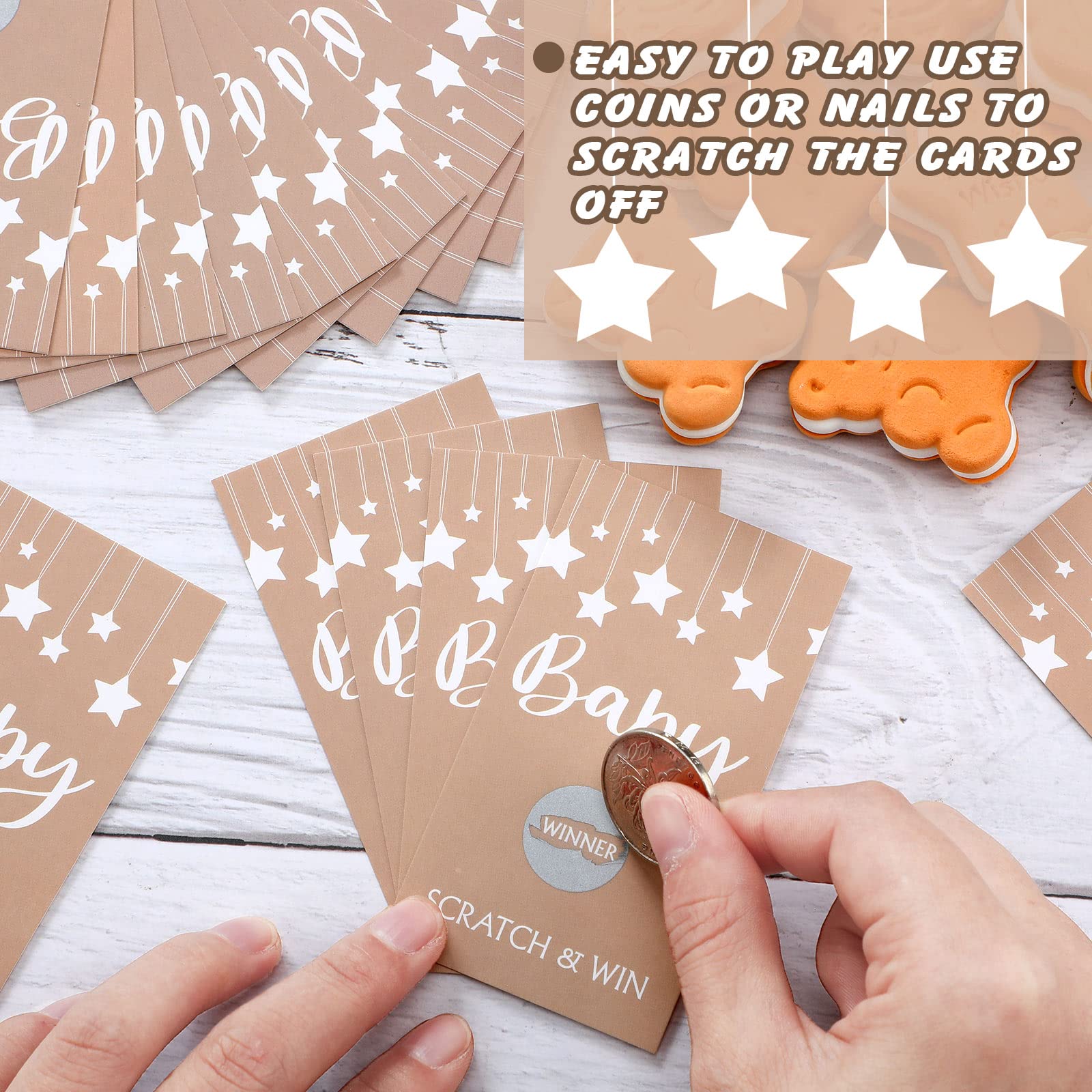 Baby Shower Games Rustic Baby Shower Scratch Off Cards Baby Shower Raffle Ticket for Baby Shower Party Games Activity Supplies Birthday Wedding Favor
