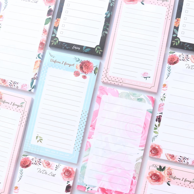 New Flower Sereise Fridge Magnetic Memo Pad School Supplies Stationery Planner Note Pad