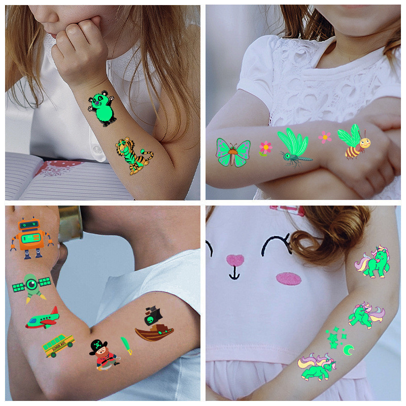 Cartoon Luminous Tattoos Stickers for Child Kids