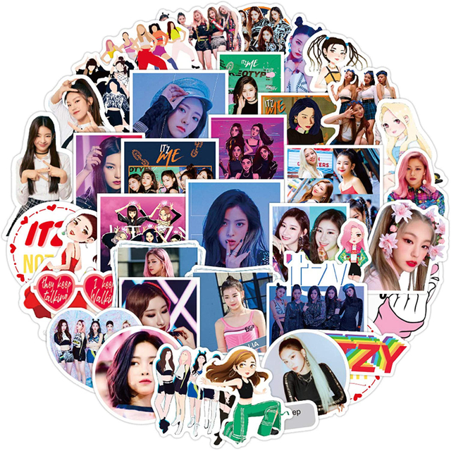 Kpop Itzy Stickers Trendy Cool Singer Graffiti Decals for Phone Water Bottles Sticker
