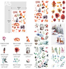 Decorative Color Custom Scratch Transfer Stickers Flower Planner Plant Rub-on Decal Sticker Logo Interior Diary Notebook Home