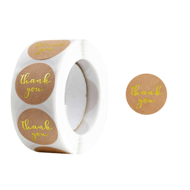 Vinyl Stickers Gold Foil Thank You for Your Business Sticker Custom Design Seal Labels Scrapbooking Festival Birthday Party Gift