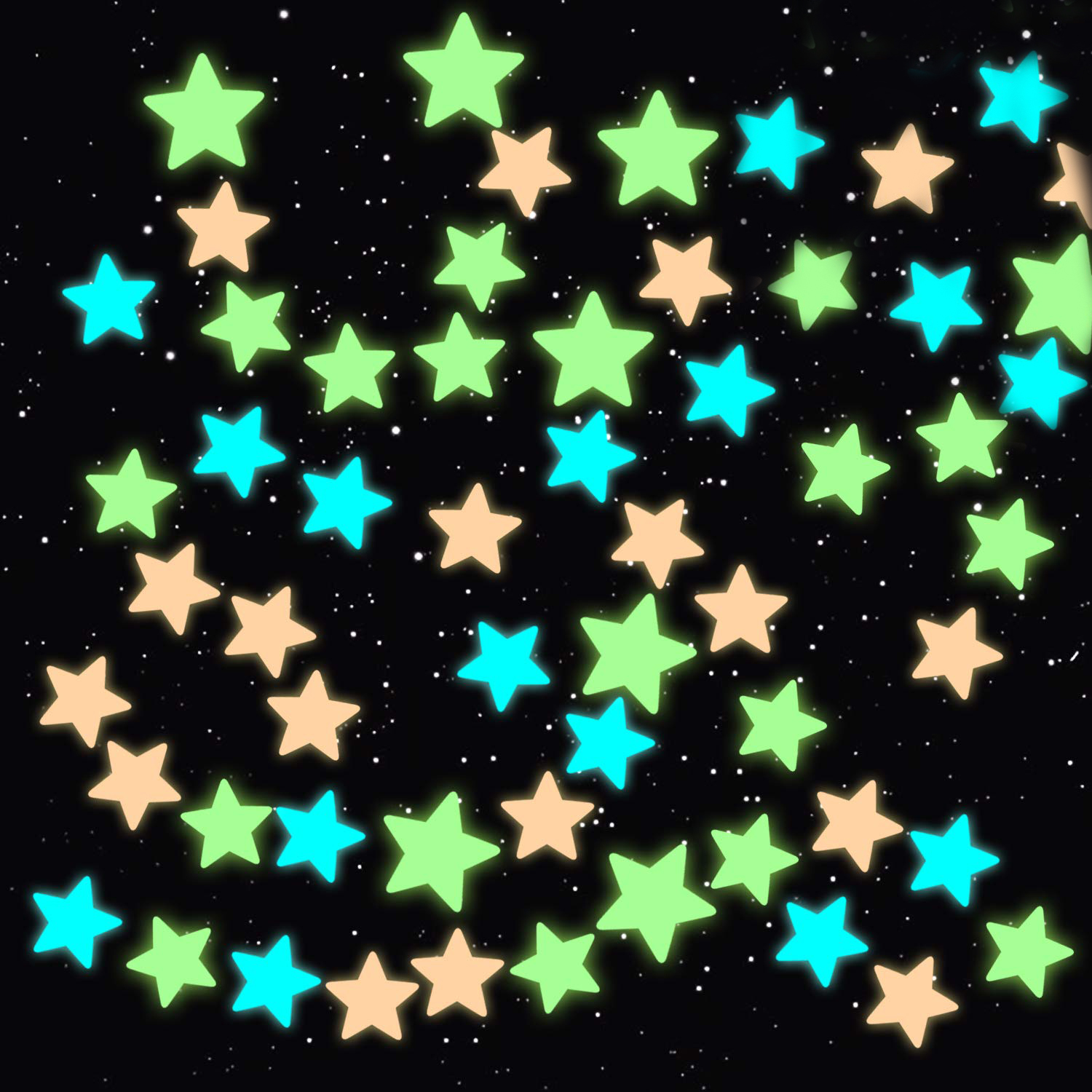 Glow in The Dark Luminous Stars 3D Wall Stickers for Kids Room