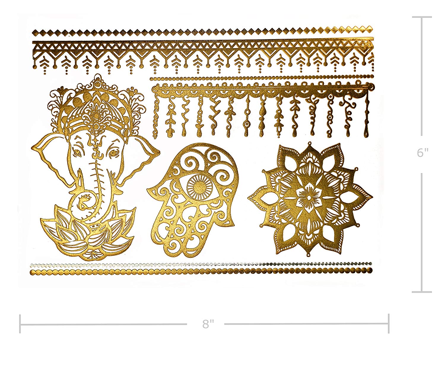 Non Toxic Skin Arm Custom Face Gold Sticker Temporary Tattoo