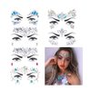 Custom Women Face Glitter Rhinestone Crystals Face Jewels Stickers Eyes Face Body Temporary Tattoo