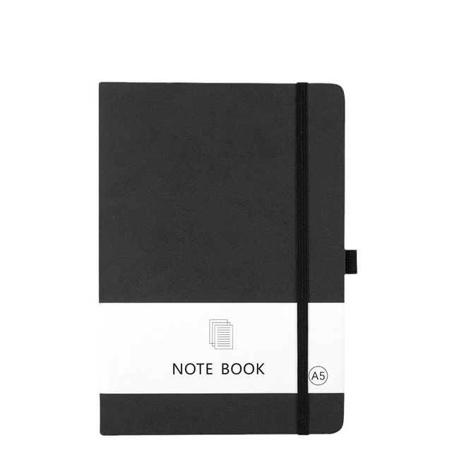Business Custom Logo A5 A6 A7 Lined Journal Notebook with Elastic Strap, Pocket Notebook