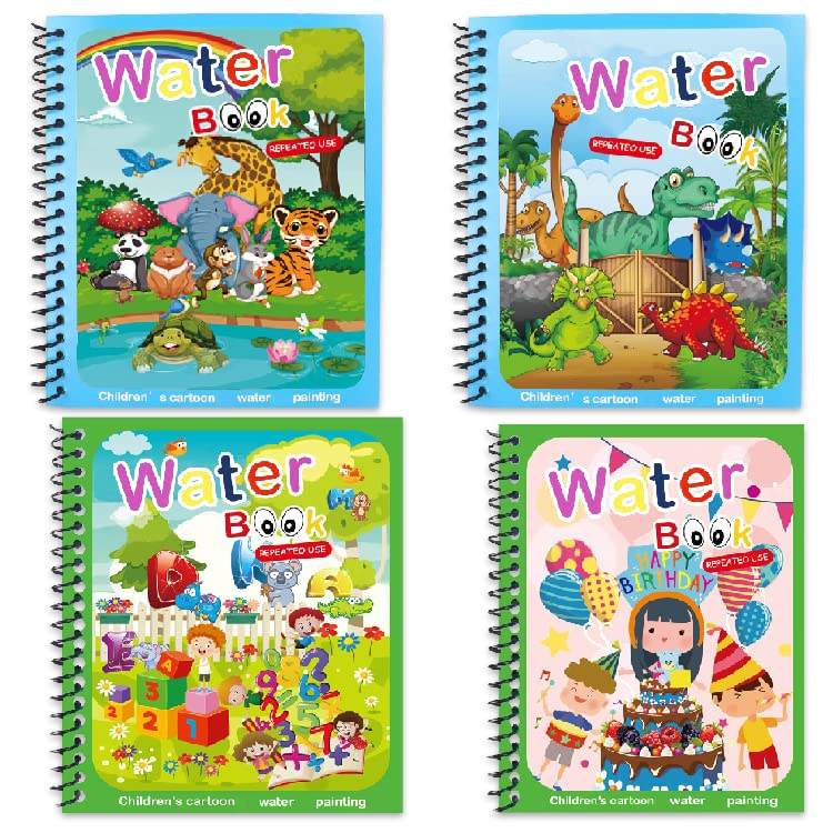 Colourful Magic Water Drawing Notebook Coloring Book with Pen Educational Learning Toys for Kids