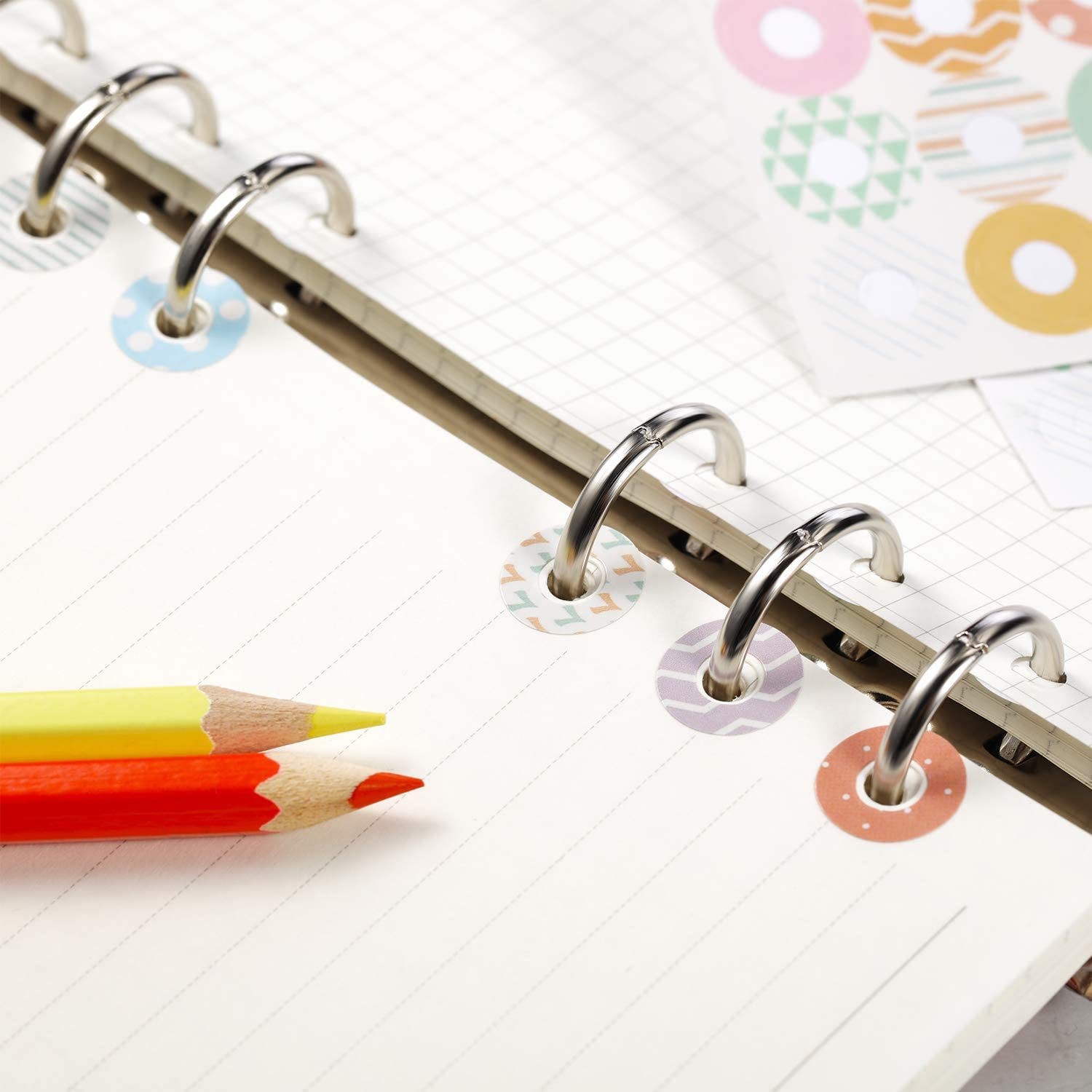 Custom Hole Reinforcement Stickers with Multiple Design Hole Protectors Colorful Circle Labels for Loose-Leaf Paper Sheets