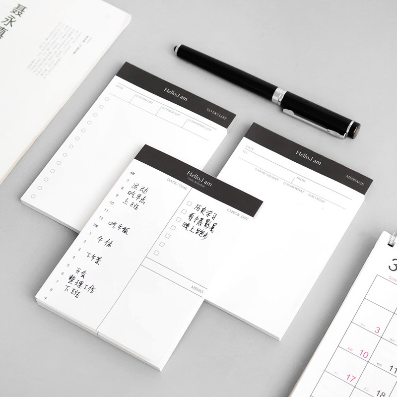 Custom Designs A4 School Notepad Large Luxury Note Pad for Todolist Message Blank Daily Schedule