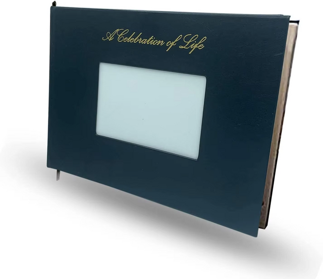 Funeral Guest Memorial Service Celebration of Life Leather Hardcover Funeral Guest Book