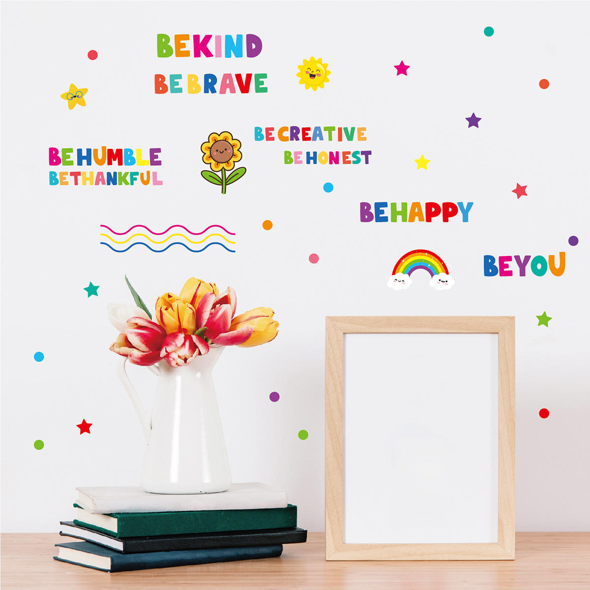 Colorful Inspirational Quotes Wall Decals Watercolor Wall Decal Wall Stickers for Classroom School Kids Bedroom