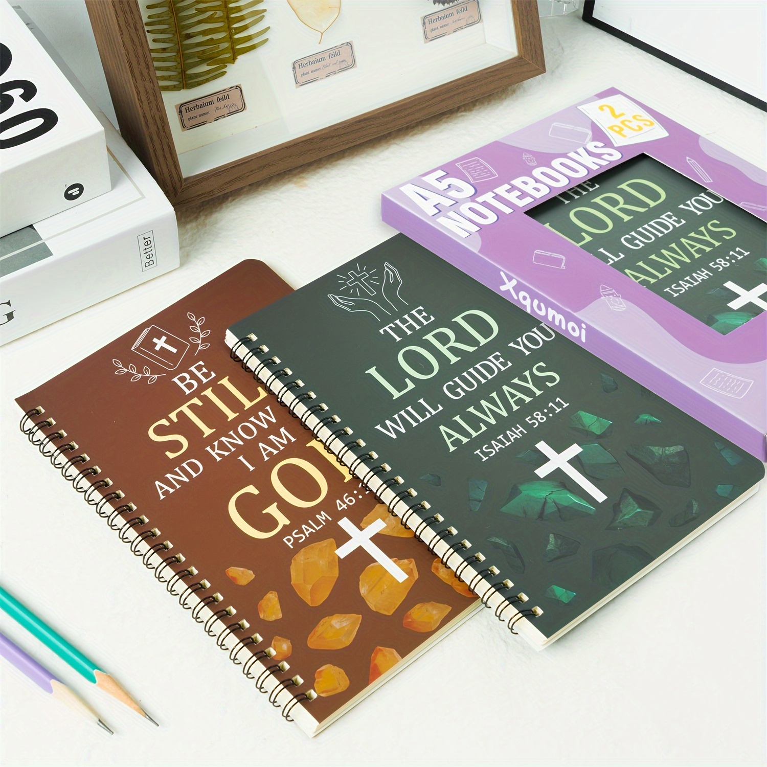 Bible Verses Inspirational Spiral Notebook for Note Taking, Inspirational Scripture Prayer Bible Study Journals for Women