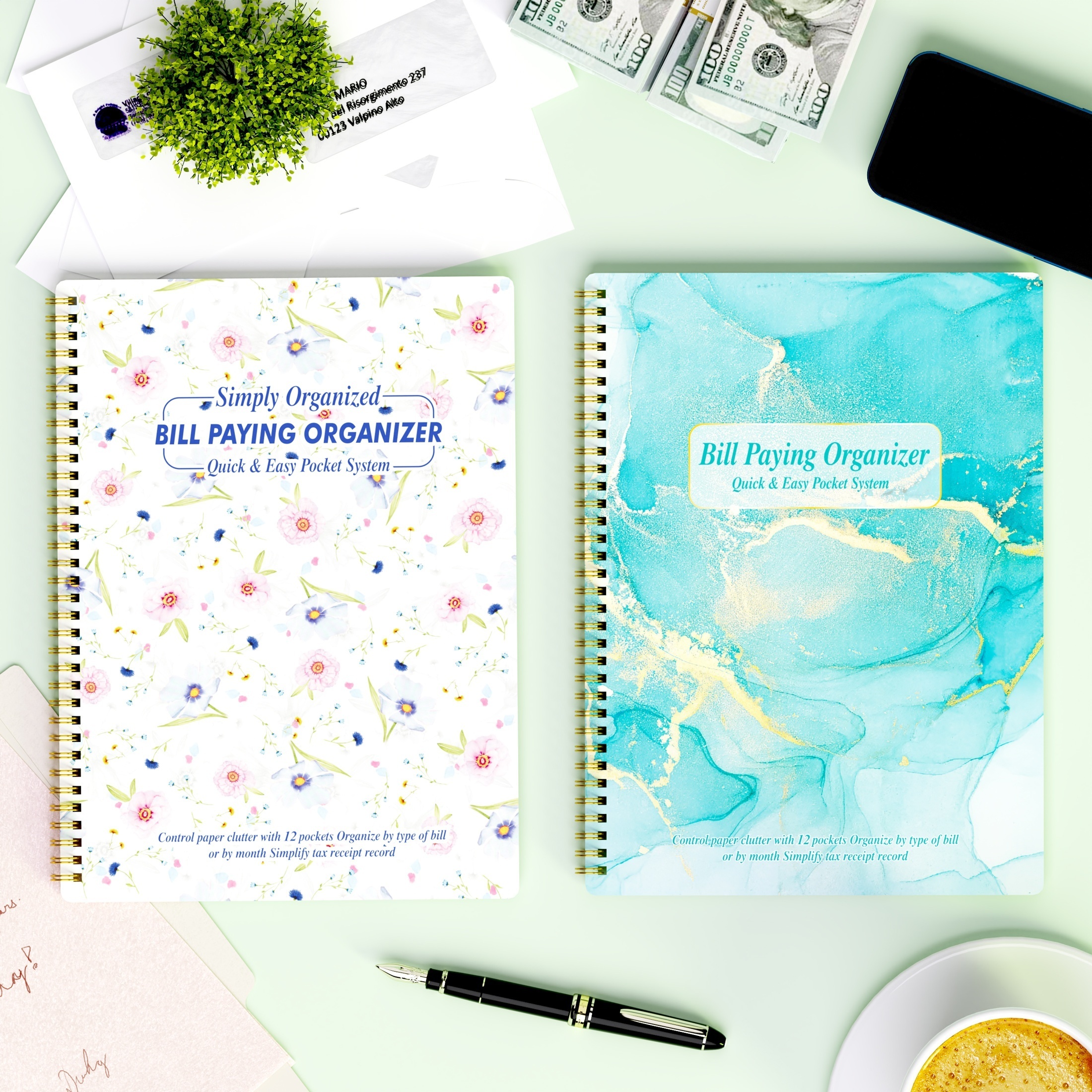 Undated Budget Planner Monthly Finance Organizer with Expense Tracker Spiral Bound Monthly Account Planners Finance Planner