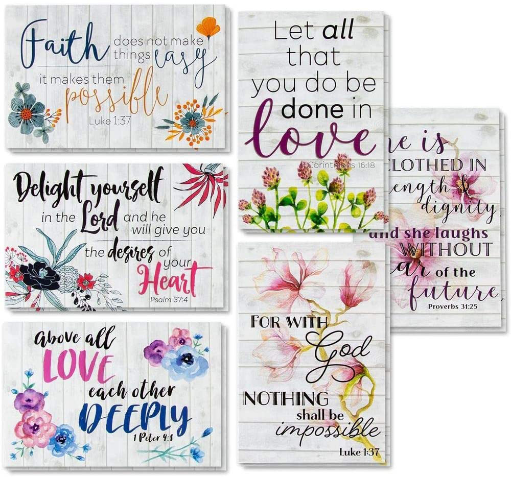 Inspirational Cards Bulk Bible Verse Quote Scripture Greeting Cards