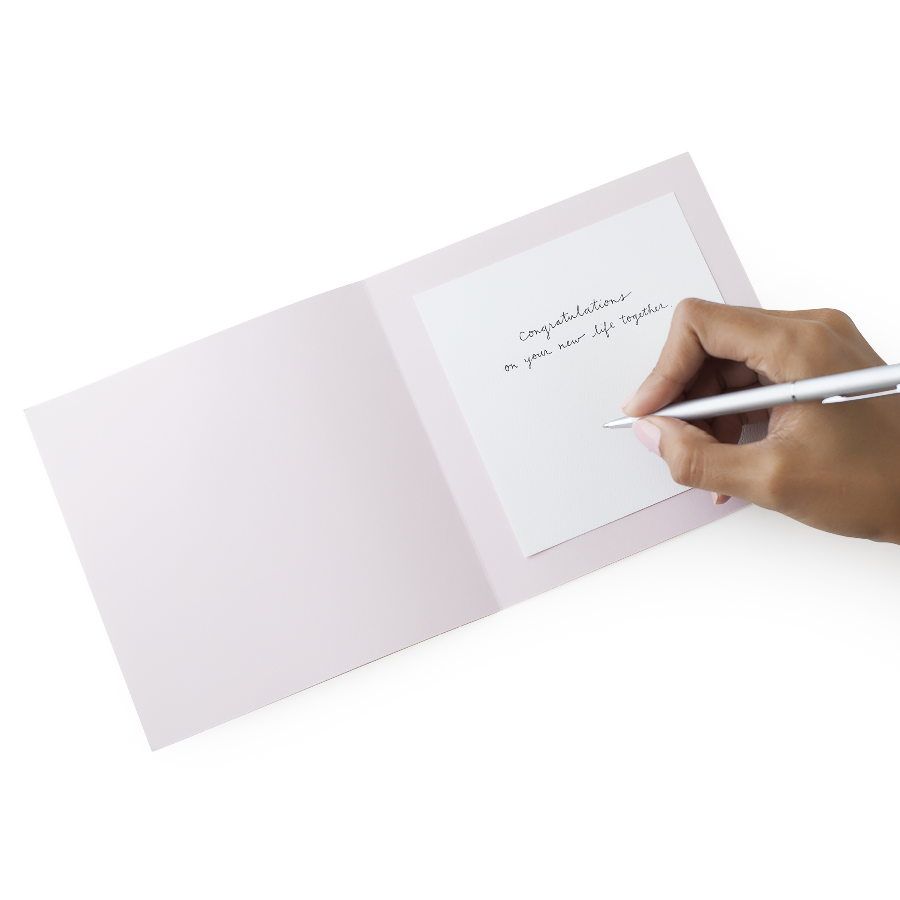 Custom White Handwritten Wedding Card 