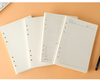 Customized Filler Paper for Notebook Dotted Lined Blank Inner Pages for Loose-leaf Binder A4 A5 A6 6 Holes 9 Holes