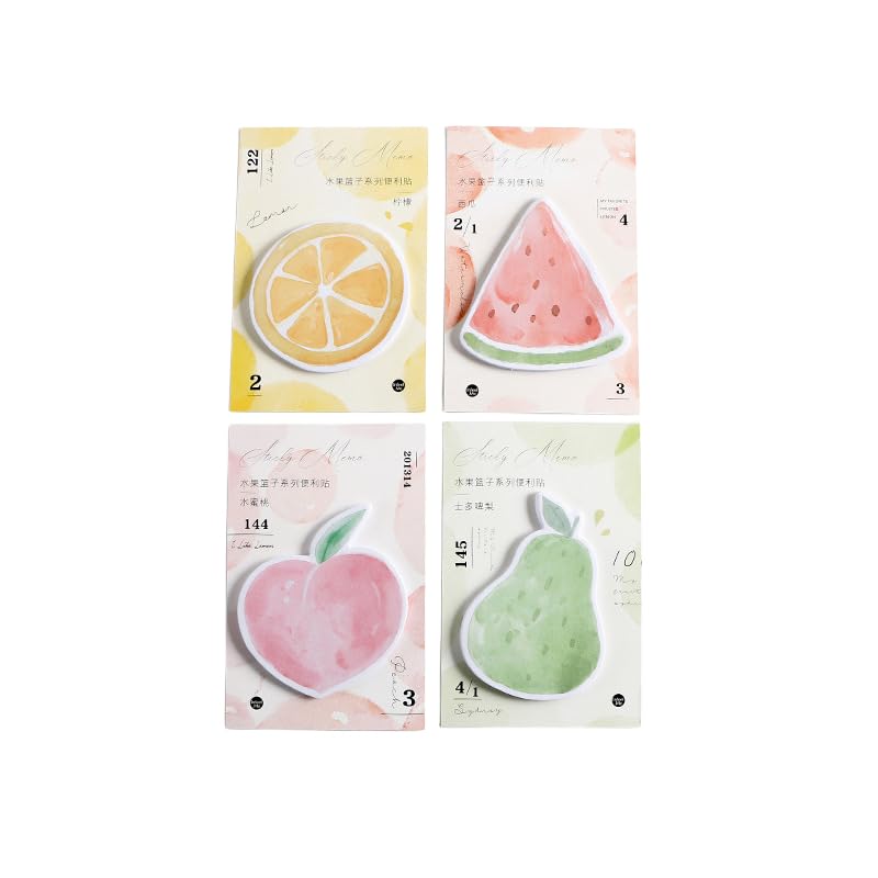 Fruit Shape Orange Watermelon Pear Peach Pear Self Adhesive Notepad Paper Sticky Note
