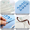 2025 Custom Logo New Year Personalised Unique Textured PU Cover Planner Diary And Calender with Elastic Strap & Ribbon Bookmark