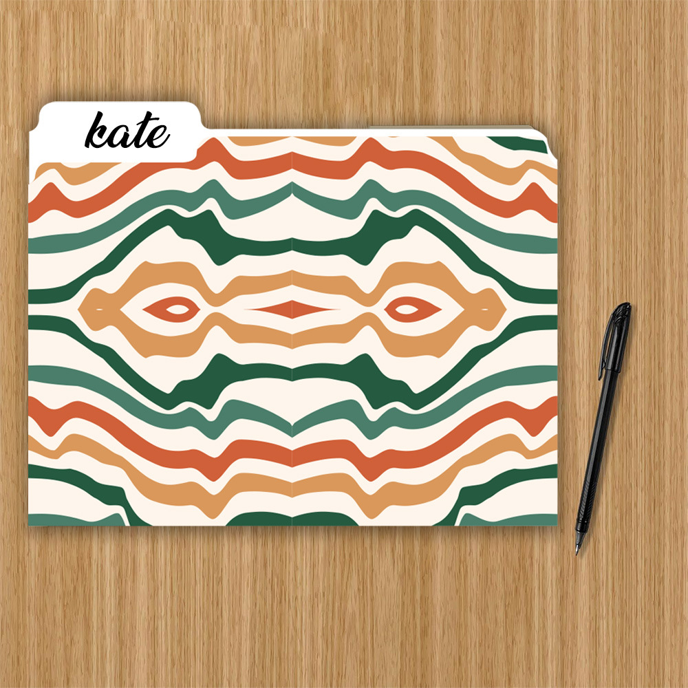 8.8 x 11.5 Inch 1/3 Tab Colored File Folders Letter Size Manilla Folders Floral Decorative Colored File Folders for Documents