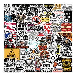 Industrial Style Diesel Mechanic Man Stickers DIY Laptop Luggage Waterproof Removable Sticker