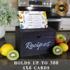Recipe Cards with Wooden Box Holder Dividers Recipe Organizer