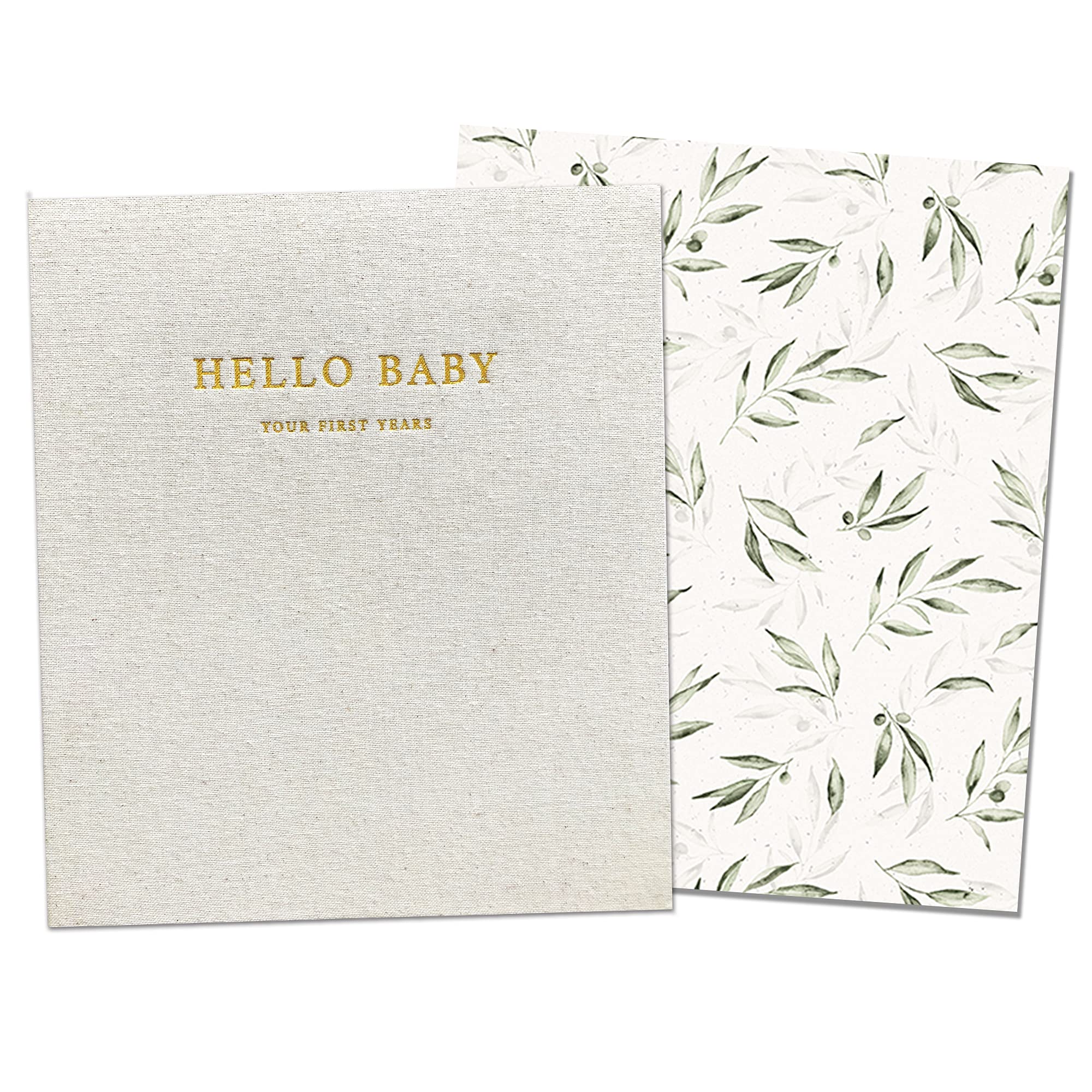 Natural Linen Unisex Baby Memory Book Scrapbook Baby Books For Boy Or Girl New Baby Planner