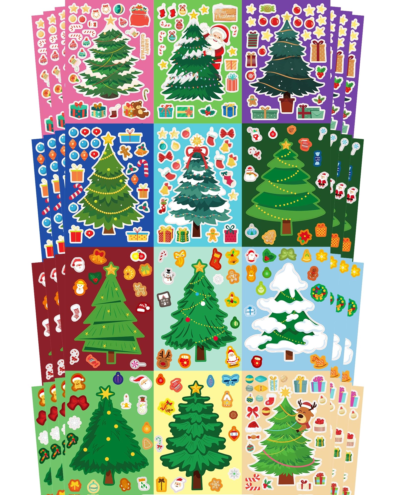 Make Your Own Christmas Tree Stickers, Christmas Art And Crafts Gift for Kids