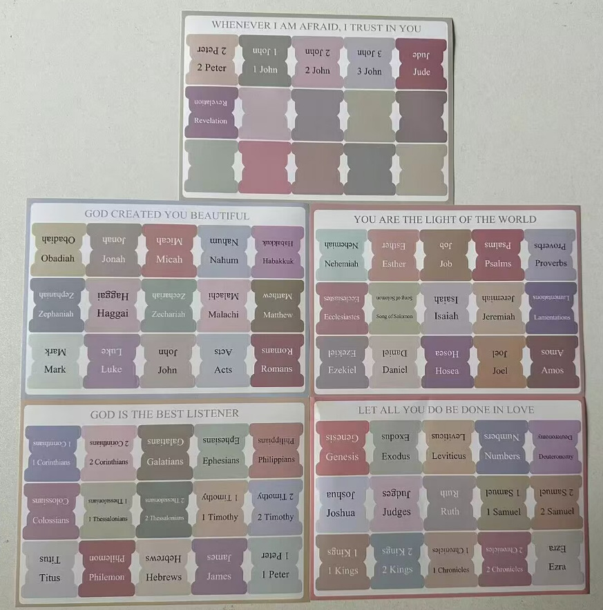 Custom Pink Laminated Bible Journaling Supplies Bible Tabs Sticker Bible Index Tabs for Women