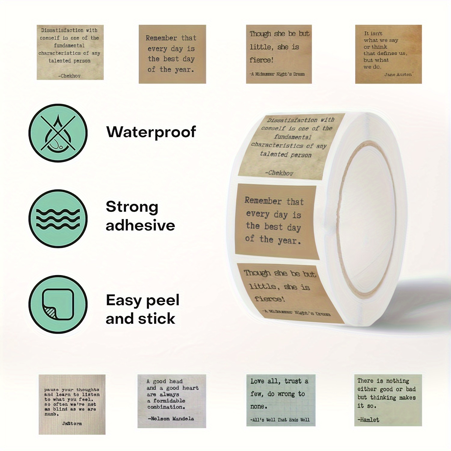 Vintage Jesus Stickers Roll - Inspirational Christian Labels Stickers for Water Bottle Planner Bible Stickers for Scrapbook