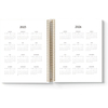 180° Lay Flat 2025-2026 Daily & Monthly Planner with Exercise Log Waterproof Leather Cover Ribbon Bookmark