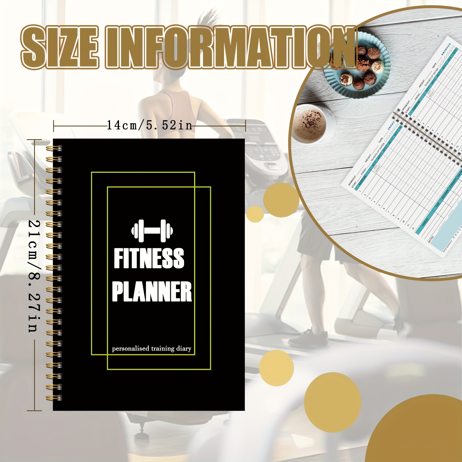 Exercise Log Book with Calendar Nutrition & Progress Tracker Fitness Workout Journal and Planner for Men and Women