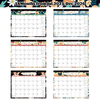 Floral Design Monthly Wall Calendar from Jul. 2025 - Dec. 2026 with Corner Protectors & Large Ruled Blocks
