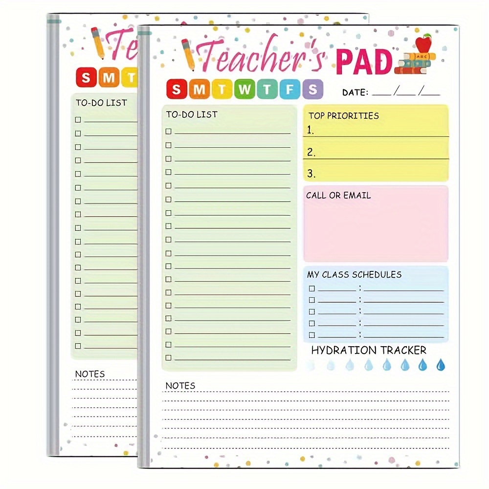 Teacher's Daily Planner Pad - Ultimate Weekly Organizer with Top Priorities To-Do List Notes Section