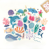 Cartoon Ocean Animals Wall Decals Peel and Stick Under The Sea Kids Room & Nursery Decor