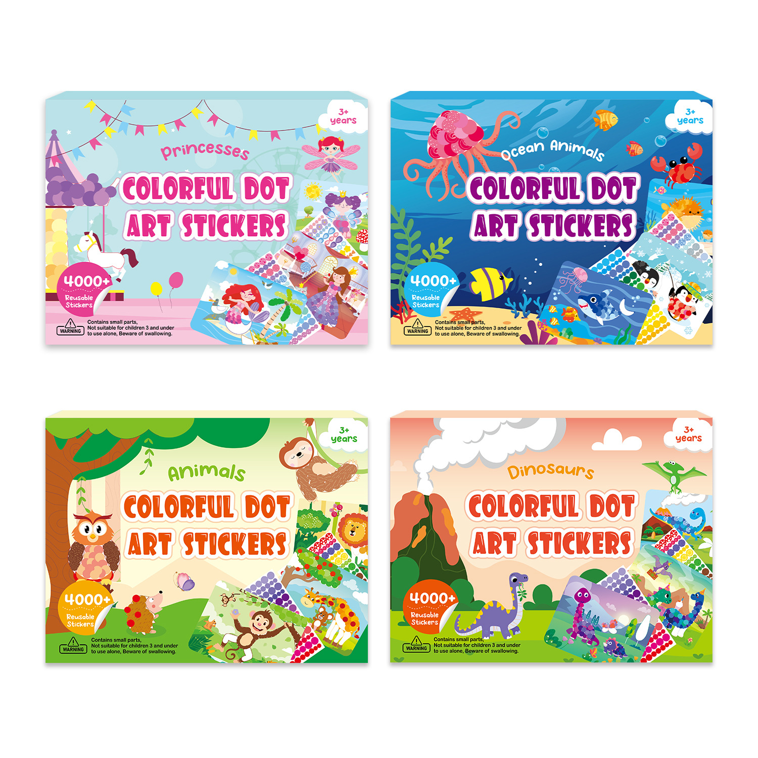 Kids Early Education DIY Sticker Book Kit, No Mess Sticker Art And Crafts Dot It Animals for Boys & Girls