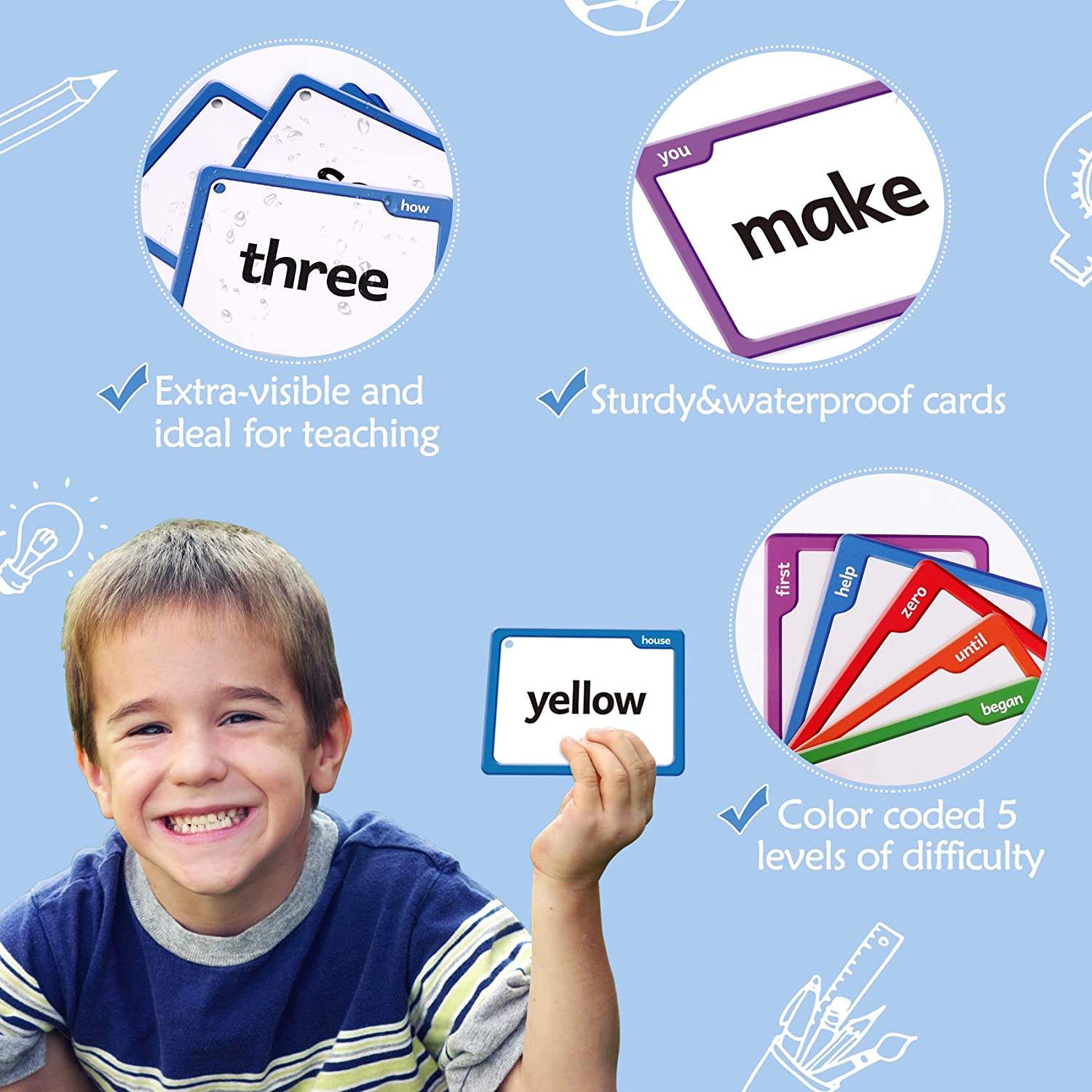 Printed Phonics Customize Sight Words Flash Cards Flash for Kids Educational