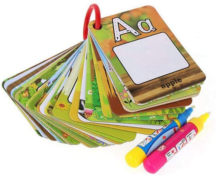 A-Z 26 Alphabet Cognitive Sight Words Flash Water Drawing Cards Kids Early Educational Magic Toys