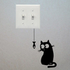 Hungry Cat See The Fish Funny Switch Board Socket Stickers