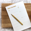 Meal Planner and Grocery Shopping To Do List A5 Gold Foiled Notepad Tear Off 