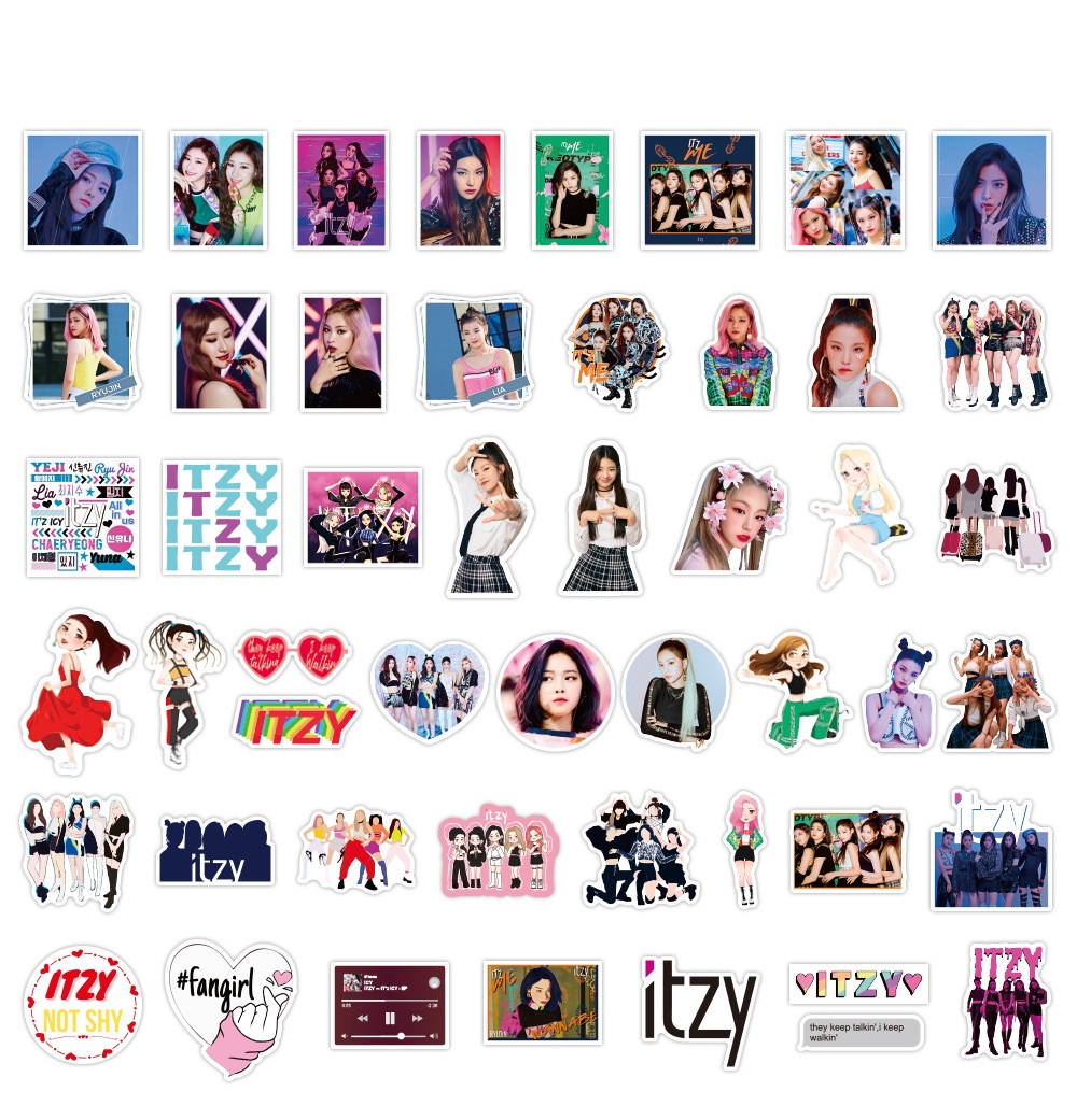 Kpop Itzy Stickers Trendy Cool Singer Graffiti Decals for Phone Water Bottles Sticker