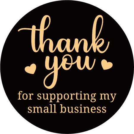 Adhesive Custom Logo Round Label 500pc Black Cake Box Thank You Stickers 2 inch Decorations Wedding Handmade with Love Decals
